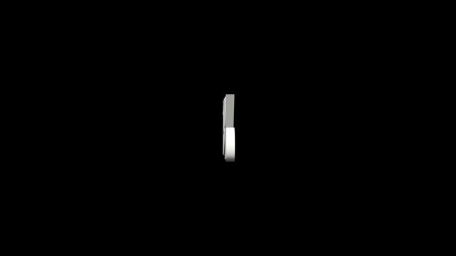 Abstract 79 % Percentage text. 3D 79 % Percentage loop animation. 79 Percentage 3D text rotation on black background for promotional video, motion graphic element
