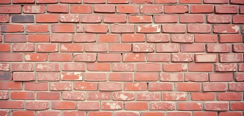 Weathered red brick wall, crumbling mortar, textured background, wallpaper, industrial