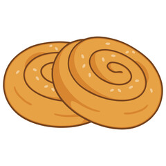 Banitsa traditional Bulgarian pastry flat color vector illustration template design