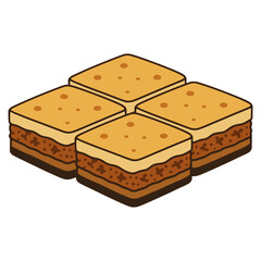 Moussaka Bulgarian baked dish flat color vector illustration template design
