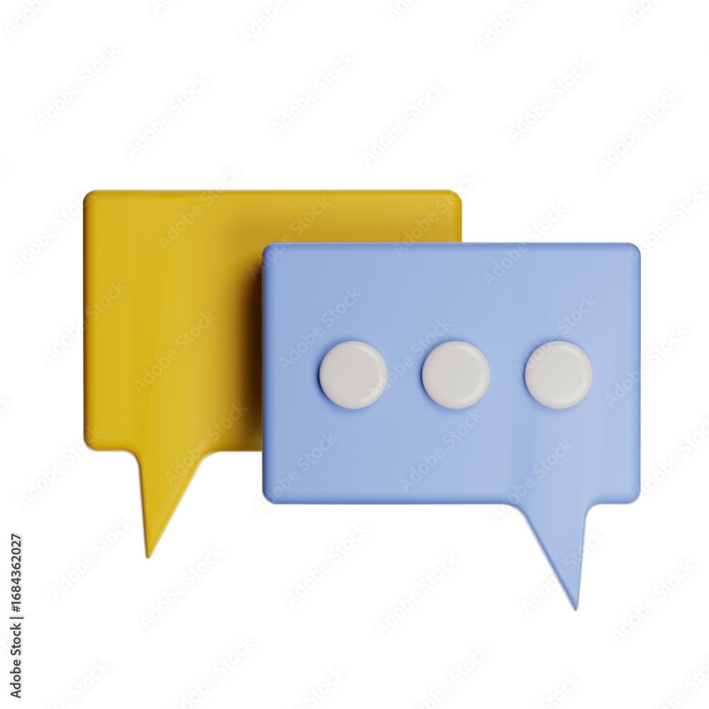 Aufkleber two speech bubbles overlapping with transparent background representing communication