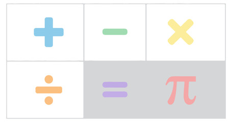 Fototapeta premium Colorful mathematical symbols grid