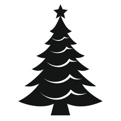 Obraz premium Monochrome Christmas Tree Silhouette A Timeless Holiday Image for Festive Decorations and Seasonal Celebrations
