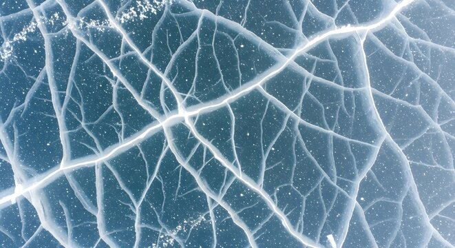 Cracks in the ice of lake baikal create a stunning natural pattern - Powered by Adobe
