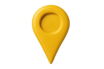 Yellow location pin marking position on transparent background, perfect for indicating places on maps or highlighting specific locations