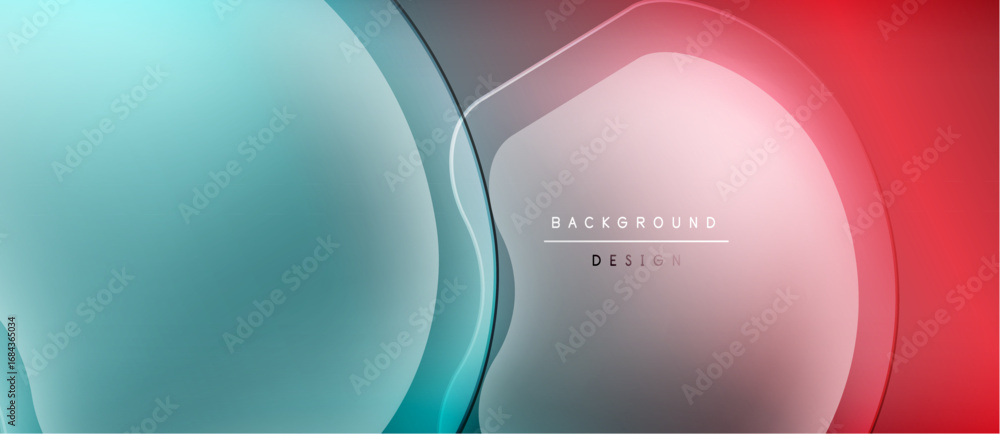 Aufkleber abstract fluid shapes, vibrant colors blend. modern design, smooth gradients create dynamic visual e