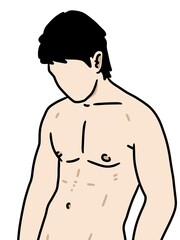 Fototapeta premium cartoon cute boy on white background