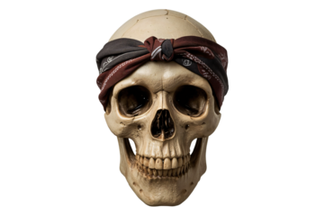 Skull bandana dark background studio shot