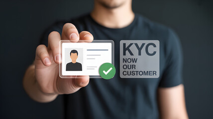 KYC verification process, onboarding new customer with ID card concept