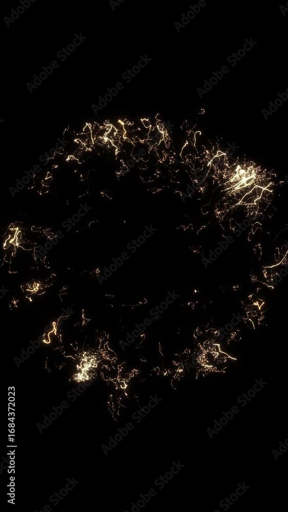 Poster gold particles explosion motion background. golden glitter shockwave burst. golden fireworks display