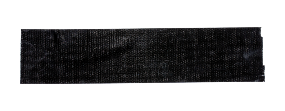 black torn wrinkled tape isolated transparent png background,Design template or mockup.design element,black and white - Powered by Adobe