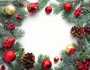 Christmas background. Fir branches isolated on white background. Christmas tree.