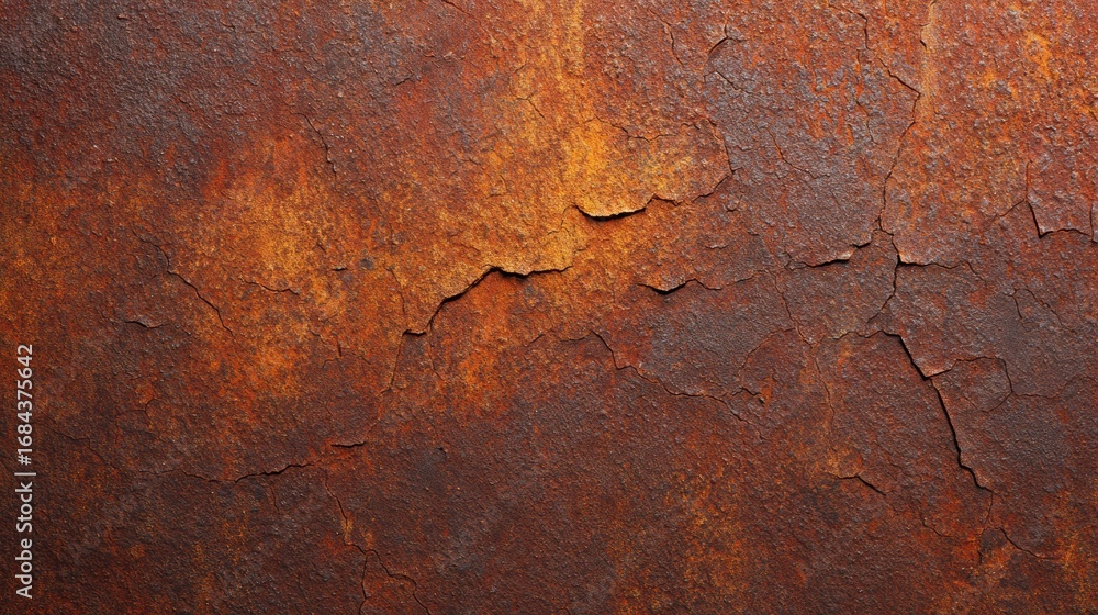 Aufkleber close-up of a textured rust surface showcasing intricate patterns and colors, ideal for backgrounds