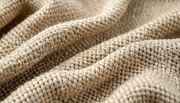 Beige Recycled Polyester Fabric Texture Closeup