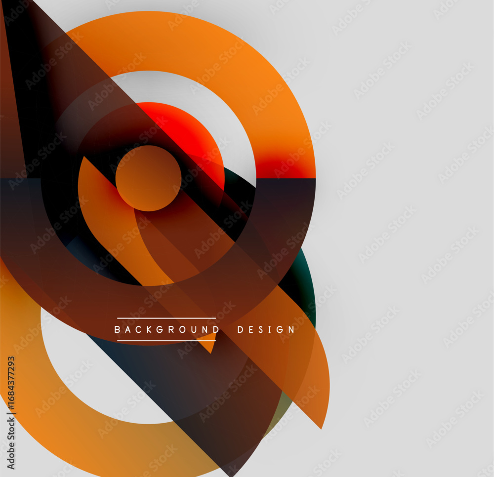 Poster abstract composition. overlapping circles, gradients create dynamic visual effect. modern design ele