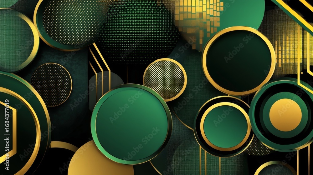 Poster exploring contemporary patterns of abstract geometric shapes in modern design digital art environmen