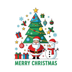 Aesthetic Merry Christmas Graphic Santa Claus