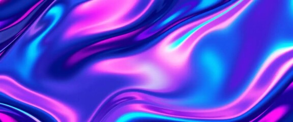 Fototapeta premium Vibrant Holographic Swirls of Pink, Blue, and Purple Light