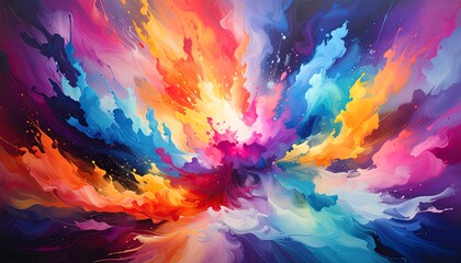 Abstract explosion of vibrant colors