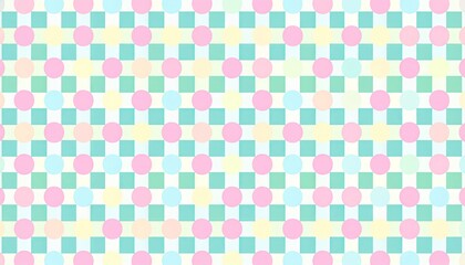 Pastel Checkerboard Seamless Pattern with Rounded Circles