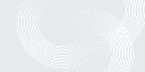 Fototapeta premium Abstract white glowing geometric lines on gray background. Modern shiny blue circle lines pattern. Futuristic technology concept.