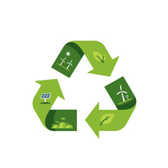 Obraz premium Global Sustainability: A Vector Icon of a Green Economy and Environmental Solutions