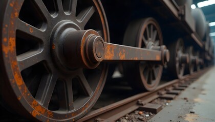 Fototapeta premium steam train wheels