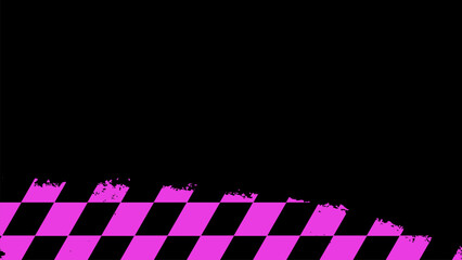 Pink Checkered Flag Grunge Design.