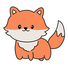 The Cute Little Fox In Forest