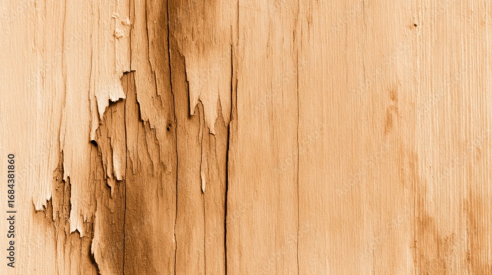 Poster close-up of weathered wooden surface showing intricate patterns and textures in warm tones