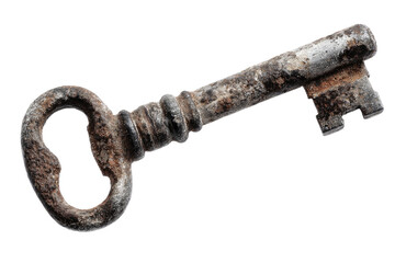 old rusty key isolated on transparent background Remove png, Clipping Path, pen tool