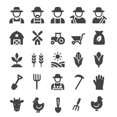 flat style farm icon set
`
