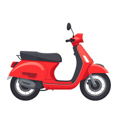 Obraz premium Red Classic Scooter Vector Illustration