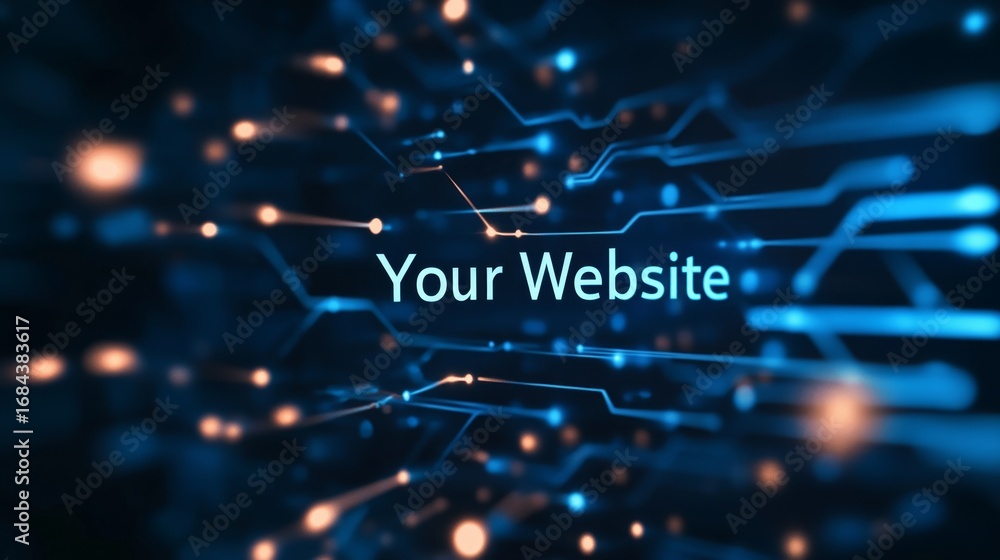 Poster futuristic display of dark blue and black gradient with yo digital platform virtual space technology