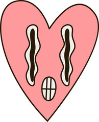 Groovy Valentine Heart Face Element