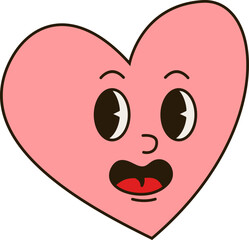 Groovy Valentine Heart Face Element