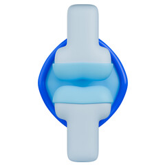 Bone and joint structure with smooth blue cartilage layer and synovial membrane, 3d medical illustration showing healthy anatomy.