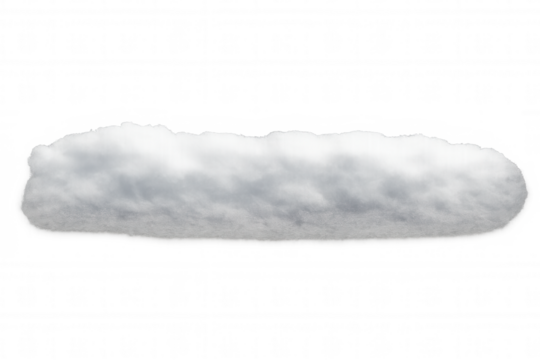 Fluffy white cloud drifting against transparent backdrop, conveying serene, ethereal mood for minimalist graphic design projects