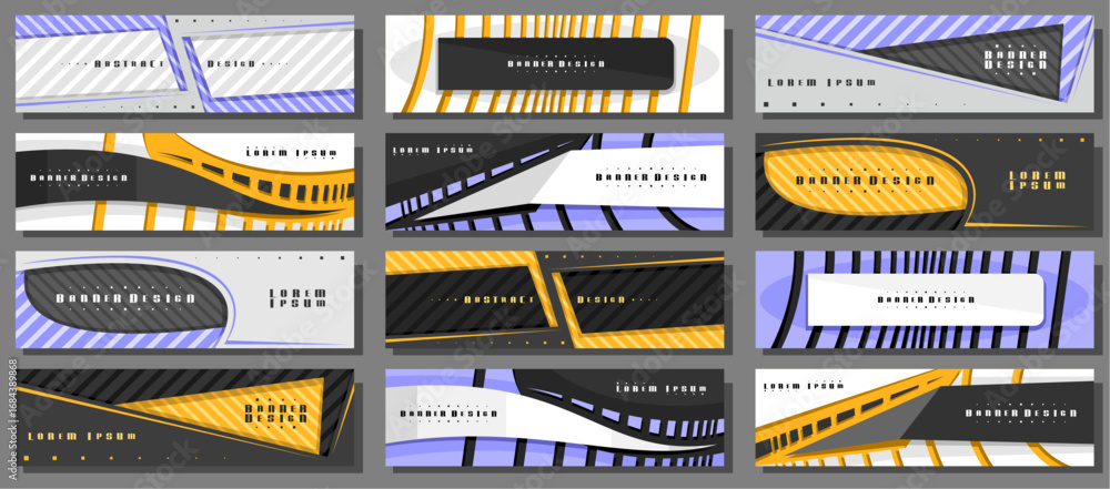 Sticker vector set of header templates