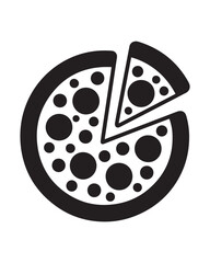 Fototapeta premium pizza icon vector illustration on white background