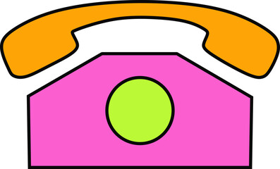 Colorful Cartoon Telephone Element