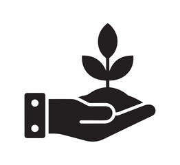 hand holding a seeding plant