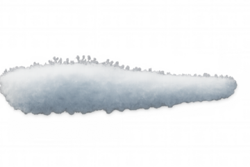 Snowdrift casting soft shadows, pristine white texture floating against transparent background, perfect for winter graphic design compositions