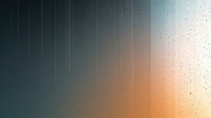 Obraz premium Gentle rain falling against a glass surface with soft light adding a colorful gradient providing a textured background element