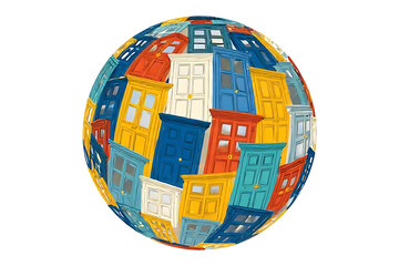globe with flags