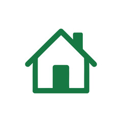 Obraz premium A green house with a door icon vector