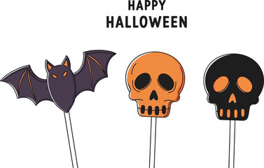 A spooky halloween bat and skulls for a fun and festive halloween holiday celebration