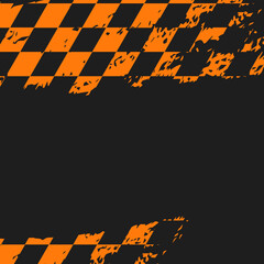 Grunge Checkered Racing Flag Background.