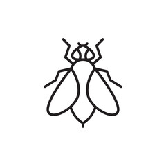 House fly line icon outline vector template