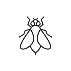 House fly line icon outline vector template